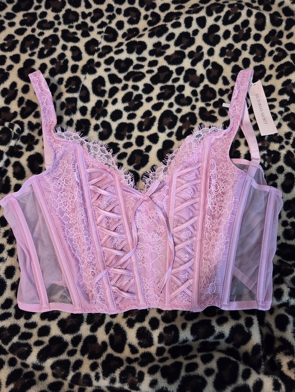 Victoria's Secret Dream Angels Pink Lace Corset Bra